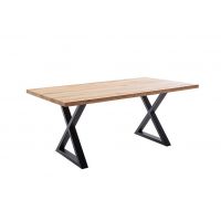 MC AKCENT - DEBA Stół drewniany 160x90 | Obrzeże proste | Stelaż krzyżak | DE16UXGW | DETGXSXL