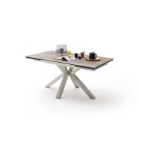 MC AKCENT - NAGANO Stół 160-240x90 | Optyka drewna ciemnego | Stal szlachetna szczotkowana | NG16EGOB