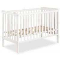 KLUPŚ - IWON Łóżeczko 120x60 z barierką | Biel