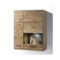 MC AKCENT - ESPERO Witryna wisząca ESP11.T42 lewa | Dąb sękaty olejowany w kolorze bianco