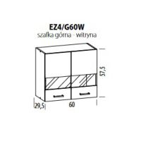 LIVEO - ELIZA Szafka EZ4/G60W | Górna 60 | Witryna | 2 Drzwi