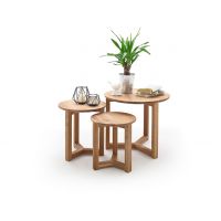 MC AKCENT - FAYE Zestaw stolików / dąb sękaty olejowany | 58109AE