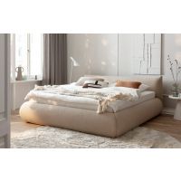 MC AKCENT - FORTELLO Łóżko z pojemnikiem 140x200 | Tkanina Marieta cappuccino 9103 | FOR14063