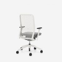 NOWY STYL - YOUTEAM Fotel Obrotowy SWIVEL CHAIR LB EL PEARL WHITE | Niskie Oparcie Elasto-Net | Wersja Perłowobiała PW | Zgodny z Rozporządzeniem z 2023 roku