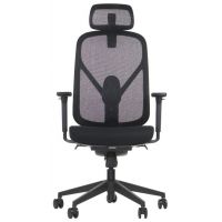 STEMA - LARCK Fotel Obrotowy | Oparcie Siatkowe | Czarny | Zgodny z Rozporządzeniem z 2023 roku