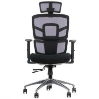 STEMA - Fotel obrotowy TREX | Czarny | podstawa aluminiowa