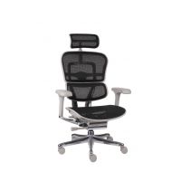 GROSPOL - ERGOHUMAN 2 ELITE Fotel Obrotowy GS Black | Szary Stelaż | Czarna Siatka | Mechanizm Drift Tilt | Podłokietnik 5D | Fotel do 150 kg | Zgodny z Rozporządzeniem z 2023 roku