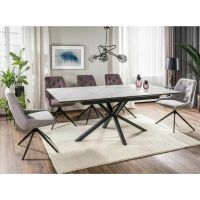 SIGNAL - LOGAN CERAMIC Stół 160-200x90 | Biały mat | Czarny Mat