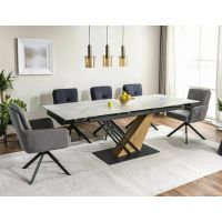 SIGNAL - GENESIS Stół 90x180-240 | Biały mat | Dąb