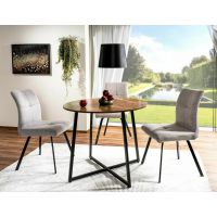 SIGNAL - LUNA Stół okrągły | Brąz Rustykalny | Czarny