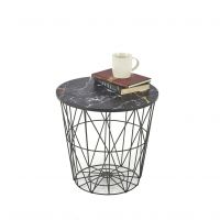 HALMAR - HARISSA B Ława | czarny-czarny marmur