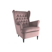 SIGNAL - HARRY Velvet Fotel | Tkanina | Antyczny róż | Bluvel 52 | Nogi wenge