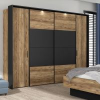 Forte - HAYATO JBMS12411B-M215 Szafa ubraniowa z listwą okalającą