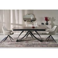 HALMAR - HILARIO Stół rozkładany 180-260x90x75 | orzech/czarny