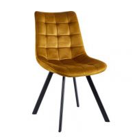 FURNITEX - J265 Krzesło | Velvet | Curry | Nogi czarne