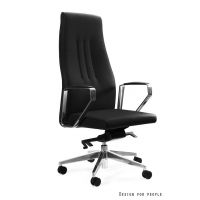 UNIQUE MEBLE - TWEED Fotel Obrotowy 1495A | Skóra Naturalna