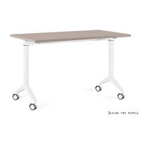 UNIQUE MEBLE - YUMI S Biurko Uchylne | Stelaż Biały | Blat Beżowy