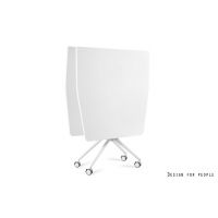UNIQUE MEBLE - CARL TABLE Stół Konferencyjny Składany | Stelaż Biały | Blat Biały | 2 Blaty 100x100 cm