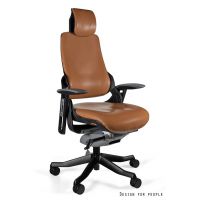 UNIQUE MEBLE - WAU W-609-B/W-FL Fotel Obrotowy | Skóra Naturalna | Zgodny z Rozporządzeniem z 2023 roku