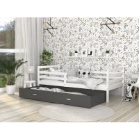 AJK meble - JACEK P MDF Łóżko parterowe 1-osobowe z szufladą 190x80cm