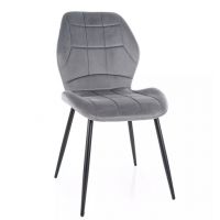 SIGNAL - JAKE Velvet Krzesło | Tkanina | Szary Bluvel 14 | Stelaż Czarny