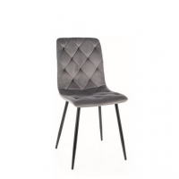 SIGNAL - JERRY Velvet Krzesło | Tkanina | Szary Bluvel 14 | Stelaż czarny