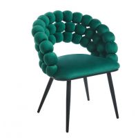 FURNITEX - K20-FX Krzesło | Velvet | Zielone | Nogi czarne