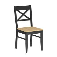 FURNITEX - K36-FX Krzesło | czarne | siedzisko dąb naturalny |