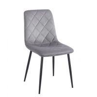 FURNITEX - K6-FX(B) Krzesło | Velvet | Szare | Nogi czarne