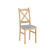 FURNITEX - CARLO Krzesło | Dąb złoty craft | Siedzisko tapicerowane szare | Tapicerka Forver 65