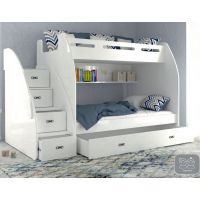 AJK meble - ZUZIA Łóżko Piętrowe 2-osobowe | Białe
