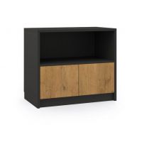 NEW ELEGANCE - NEW ELEGANCE GENIUS Komoda 2D | Czarny | Dąb lancelot