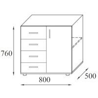 AMS Meble Biurowe - Kontener Biurowy KD3 A/B | 80x50x76h cm