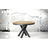 BEST LOFT - KRYSS Stół okrągły | Dąb Kraft złoty / Czarny | z maskownicą