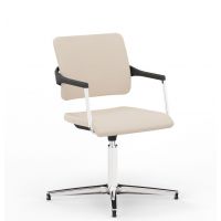 NOWY STYL - 2ME Krzesło konferencyjne obrotowe BL ST53-POL ARM CR | Wersja czarna BL | Podłokietniki