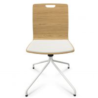 PROFIM - COM Krzesło Konferencyjne K22HS | Kubełek ze Sklejki | Tapicerowana Nakładka na Siedzisko | Stelaż Typu "Pająk" | Wersja Obrotowa