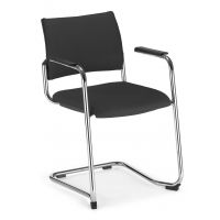 NOWY STYL - INTRATA VISITOR Krzesło konferencyjne V-31 CFBL-ARM | Oparcie tapicerowane | Na płozie | Podłokietniki