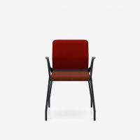 NOWY STYL - YOUTEAM Krzesło konferencyjne FRAME CHAIR 4L UPH BLACK GREY | Tapicerowane Oparcie i Siedzisko | na 4 nogach | Wersja czarno-szara SG | Podłokietniki