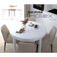 HALEX - KUGA Stół Buk | Cały biały