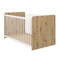 Forte - WINNIE Łóżeczko 70x140 z wkładem pod materac BBSL071-C830 | dąb aristan