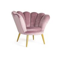 SIGNAL - MAGNOLIA Velvet Gold Fotel | Tkanina | Antyczny róż Bluvel 52 | Nogi złoty | DOSTĘPNY OD RĘKI
