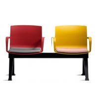 BGROUP - MANILA Ławka 2-osobowa M01 / M02 | Stelaż Metalowy | Kubełek z Tworzywa / Siedzisko Tapicerowane