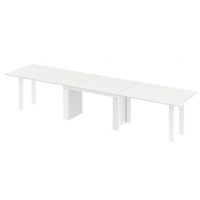 HUBERTUS - MAGRO Stół 170-410x100 | Kaszmir mat | Biały połysk