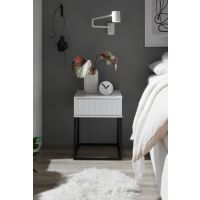 MC AKCENT - MARLE Szafka nocna | 1 szuflada | Biały mat | Czarny mat | 38-894-17