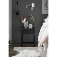 MC AKCENT - MARLE Szafka nocna | 1 szuflada | Grafit mat | Czarny mat | 38-894-29