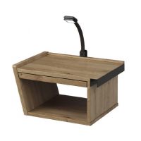 MEBIN - ETNA Szafka nocna wisząca z szufladą i lampką | Lewa