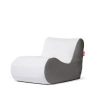 GIGANT PUFA - Fotel MILANO szaro-biały