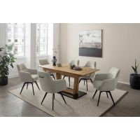 MC AKCENT - MORENA C Stół 140-190x90x77 | Dąb lity olejowany | MOC140WE