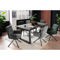 MC AKCENT - NARBONNE Stół 200-300x100 | Blat Antracyt | Noga Czarna | NA20SMAN