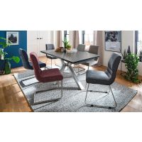 MC AKCENT - NAGANO Stół 160-240x90 | Antracyt | Stal szlachetna szczotkowana | NG16EGAN